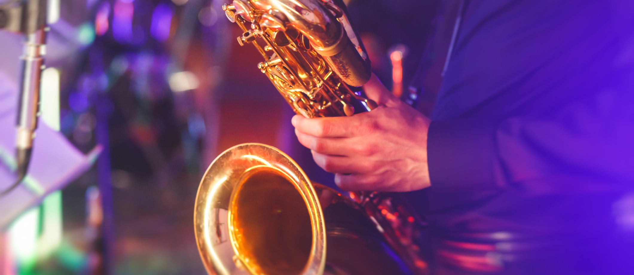 A musician playing the saxophone in New Orleans