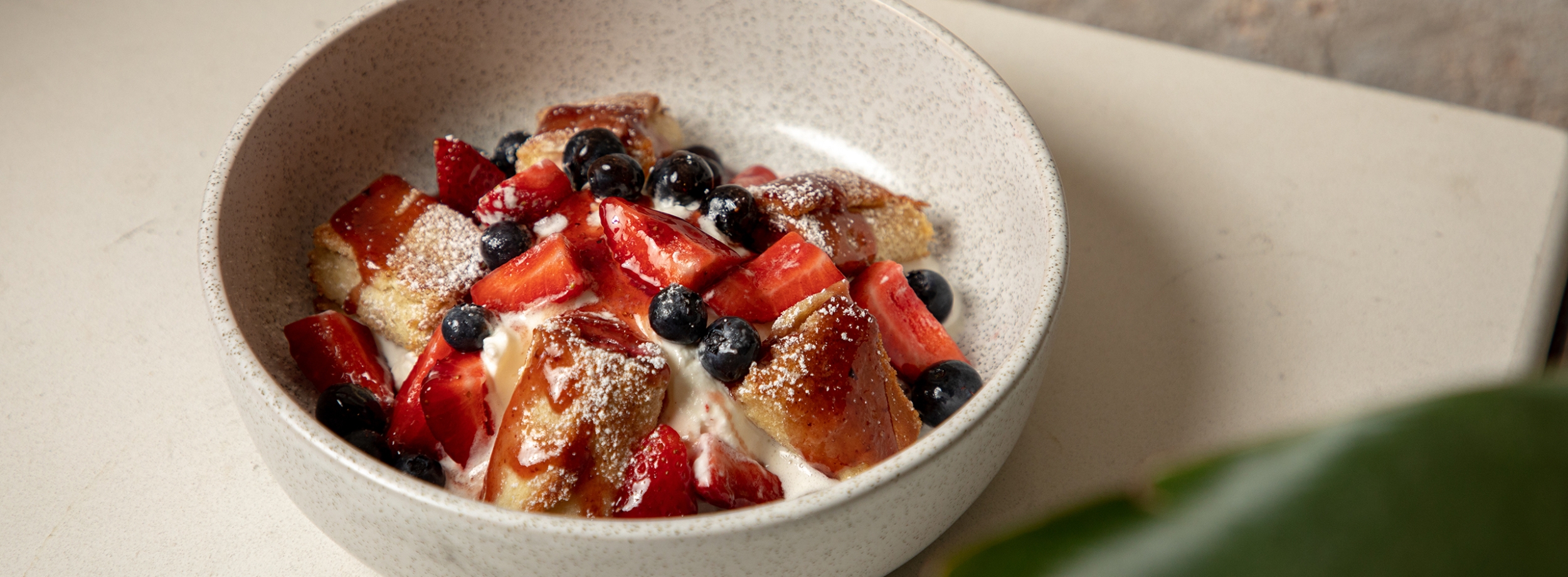 A berry and creme brunch bowl from Couvant restaurant in New Orleans